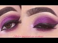 RECREATE LEARNING  WITH SHILPA PURPLE EYE MAKEUP FOR PARTY ||  SIMPLE EYE MAKEUP ||