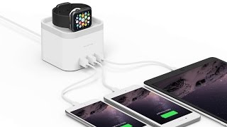 mbeat PowerTime Apple Watch® Charging Dock with 3-Port USB Charger