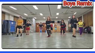 Boys Remix Line Dance/High Beginner/Demo(감곡 윤 라인댄스)~활기차게 ~💃👍🎶