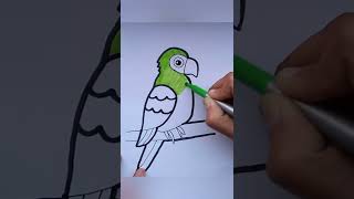 Draw a colorful Parrot for kids