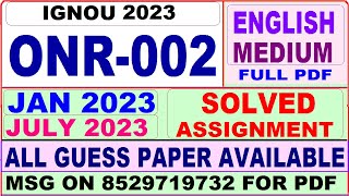 onr 002 solved assignment 2023 / onr 2 solved assignment 2022-23 in english / ignou onr 2 2023