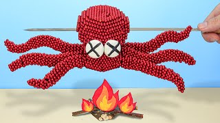 DIY - How to Make Grilled Octopus From Magnetic Balls | Stop Motion Cooking  & Satisfying Video