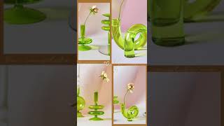 Vintage Green Glass Candle Holders