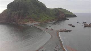 ４Ｋ　空撮　二ツ亀海水浴場＆キャンプ場　sado Island