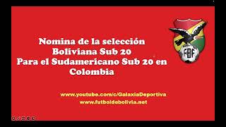 Sudamericano Sub 20: Nomina de Bolivia, donde ver, fixture y minutos de los jugadores