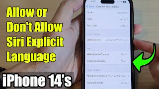 iPhone 14/14 Pro Max: How to Allow/Don't Allow Siri Explicit Language