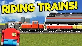RIDING & CRASHING TRAINS IN MULTIPLAYER! - Brick Rigs Gameplay - Lego Train Simulator Crashes