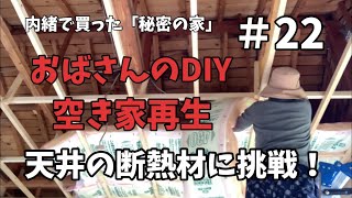 【空き家再生】#22／天井に断熱材を入れました／天井の下地完成／野草摘み