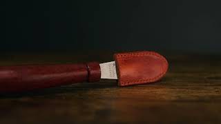 Clarke Brothers Marking Knife and Real Leather sheath with High Carbon Steel Blade and Wooden Handle