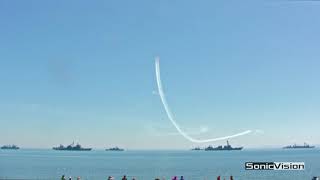 Canadian Forces Snowbirds Air Aerobatics Team over Esquimalt Lagoon, Victoria BC, June 2010