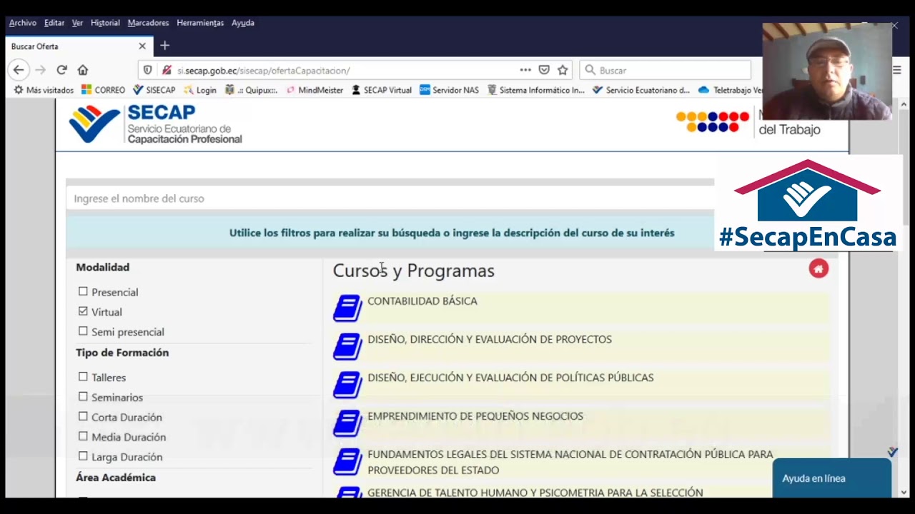 ¿Cómo Buscar Los Cursos Virtuales En La Página Web Del Secap? - YouTube