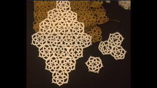 Shuttle tatting\\\\ how to make a tatting placemat using small motifs \\\\ for beginners