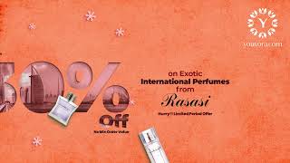 Grab Rasasi perfumes at the Youvora Winter Mania! Flat 30% OFF | No minimum order value