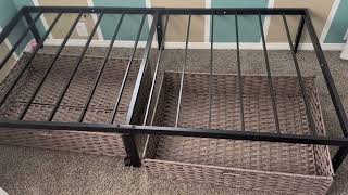 Rolanstar Twin Bed Frame with 2 Rattan Baskets Review