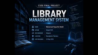 CS50 Python Project Library Management System