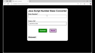 Number Converter using HTML CSS JavaScript