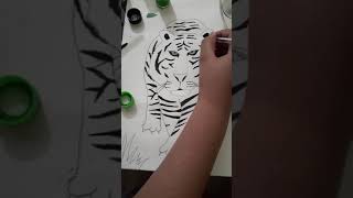 How to draw a 3d tiger