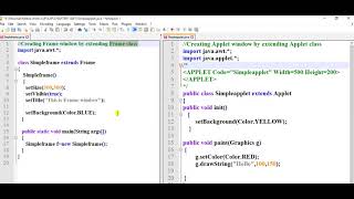 Difference between Frame and Applet