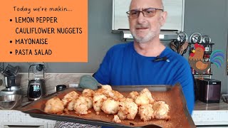 Lemon Pepper Cauliflower Nuggets and a delicious vegan mayo