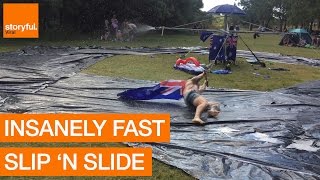 Insane Homemade Water Slip and Slide in Australia