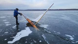 DN ice boat through the ice