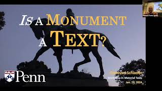 Spring 2024: Donovan Schaefer: "Is a Monument a Text?"