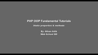 PHP OOP Fundamental -07 (Static properties & methods)