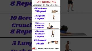 5 Fat Burning exercise Home Workout in 15 Minutes #exercise #home #shorts @MiteshSuthar-tf2ji
