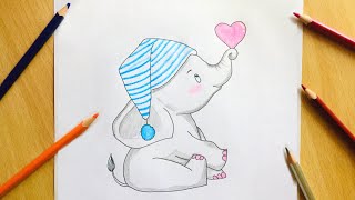 How to Draw an Elephant Easy | How to draw a Elephant Step by Step | Elephant Drawing Lesson