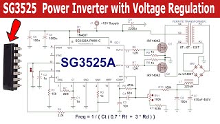 SG3525 Power Inverter Circuit with Output Voltage Regulation Complete Video Tutorial