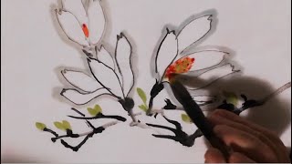 玉兰花画法， Method of painting magnolia