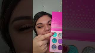 TURQUOISE GLITTER EYESHADOW TUTORIAL🩵 #makeuptutorial