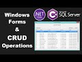 C# Windows Forms: Connect to SQL Server and Perform CRUD Operations | Create Read Update and Delete