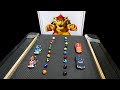 Disney Cars vs. Mario + Friends Treadmill Battle - Escape from Bowser 🔥