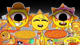 Incredibox Sprunki - Mr. Sun Family Horror Versions Convenience Store Food Mukbang Animation | ASMR