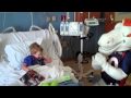 Broncos mascot Miles visiting young patients at the Rocky Mountain Hospital for Children at P/SL