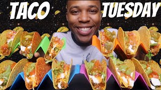 TACO TUESDAY MUKBANG!!! 12 CRUNCHY LOADED TACOS MUKBANG 먹방 EATING SHOW