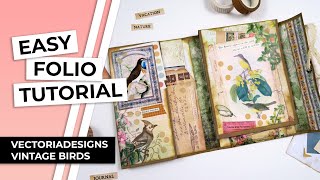 Easy Folio Tutorial | VectoriaDesigns | Vintage Birds