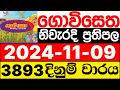 Govisetha  3893  2024.11.09  lotharai  dinum  adima  today  ගොවි  සෙත  ලොතරැයි  ප්‍රතිඵල  NLB