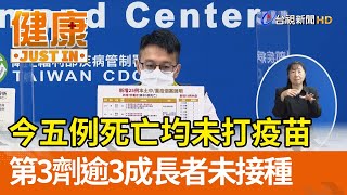 今五例死亡均未打疫苗  第3劑逾3成長者未接種【健康資訊】