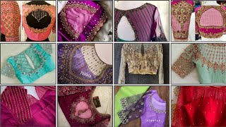 Hand Aari Embroidery Net work blouse designs || Net Embroidery Work for Saree Blouse