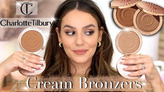 CHARLOTTE TILBURY : GLOW CREAM BRONZER : Light & Medium || REVIEW, Comparison & Application