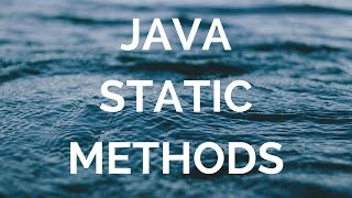 Java static methods (manohar academy)