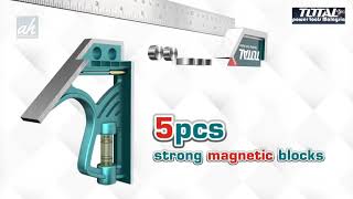 TOTAL® Magnetic Lock Combination Square.