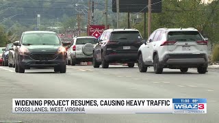 Widening Project Resumes Causing Heavy Traffic
