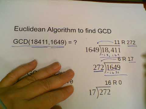 Unit 3 GCD - Euclidean Algorithm Method - YouTube