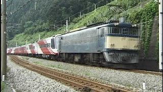 JR 信越本線　189系特急あさま　EF62　12系団臨　ﾚｲﾝﾎﾞｰ　横川駅　追いかけ撮影　　DV131