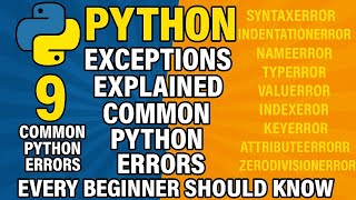 Python Exceptions Explained | 9 Common Python Errors Every Beginner Should Know #pythontutorial