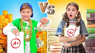 Good Student Vs Bad Student At School Challenge Videos For Kids