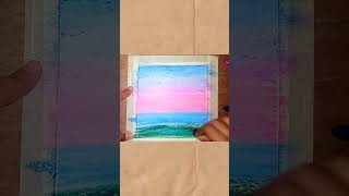 Wax Colour Painting Scenery .. Beautiful and easy wax painting #shortsvideo #ytshorts #diy #fypp